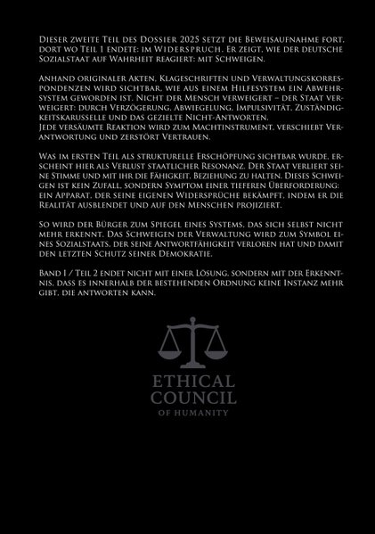 Rückseite: Dossier 2025 - Band I, Teil 2 - Der Staat ohne Antwort