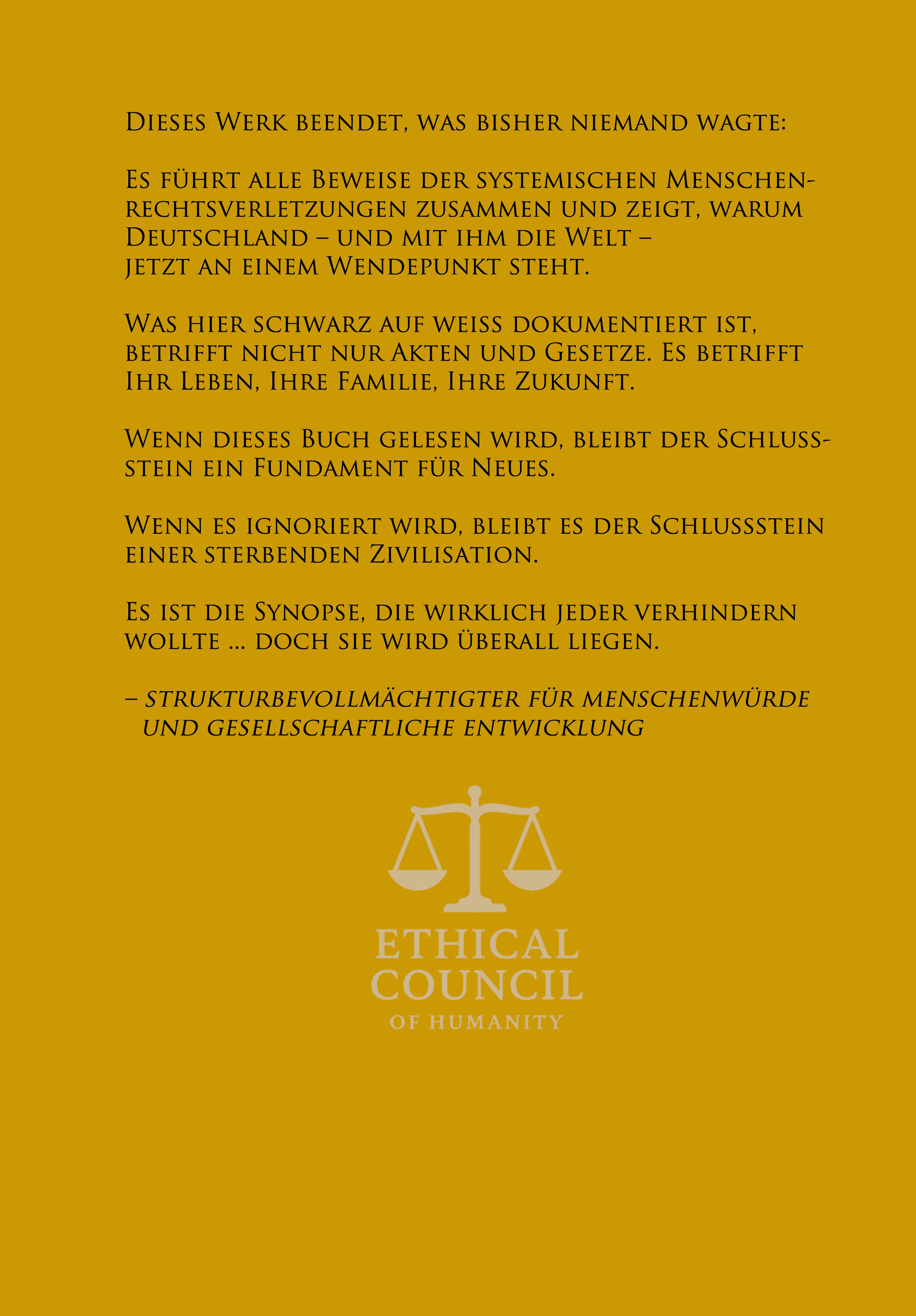 Rückseite: Dossier 2025 Band III – Der Schlussstein