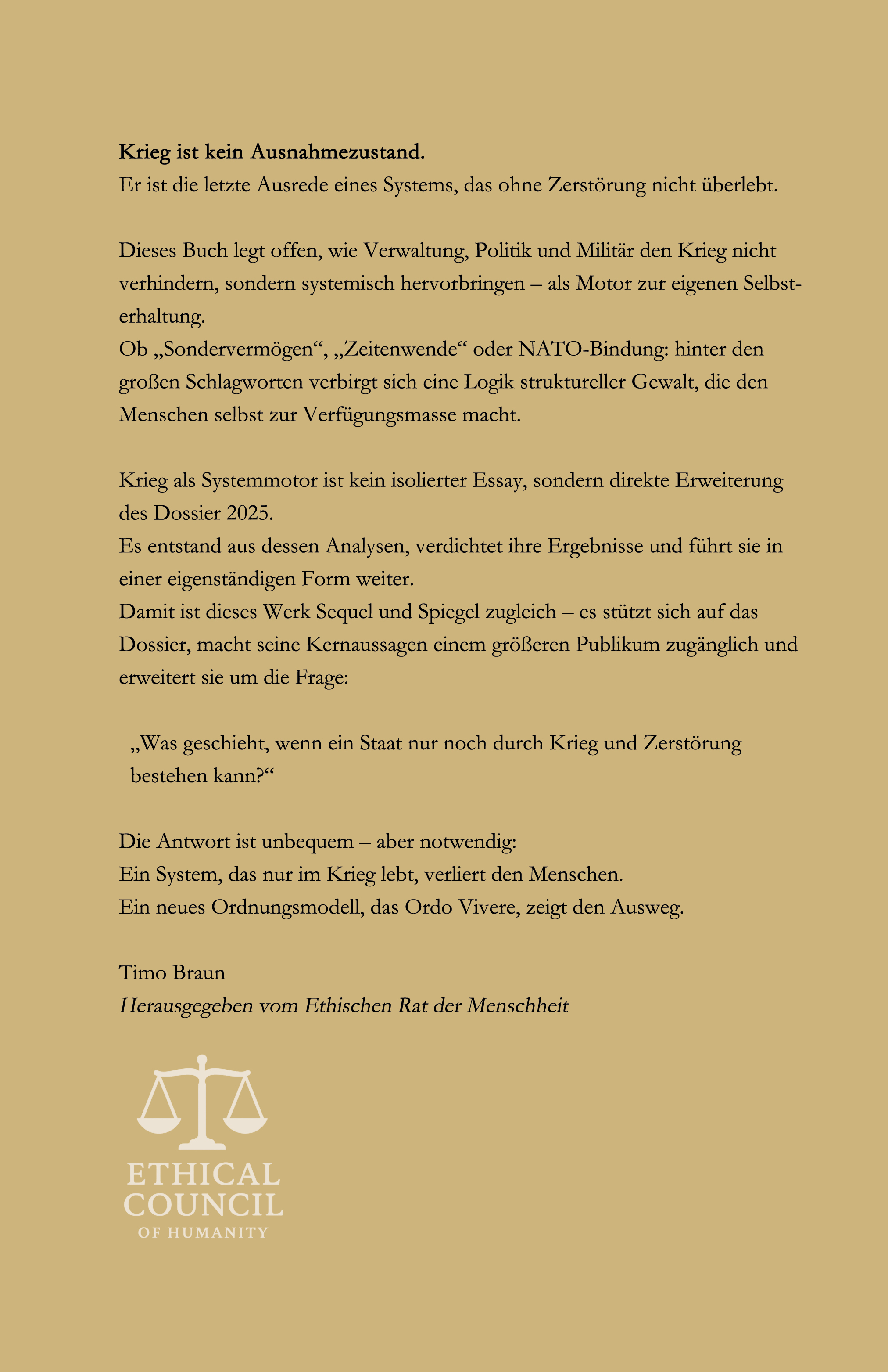 Rückseite: Krieg als Systemmotor