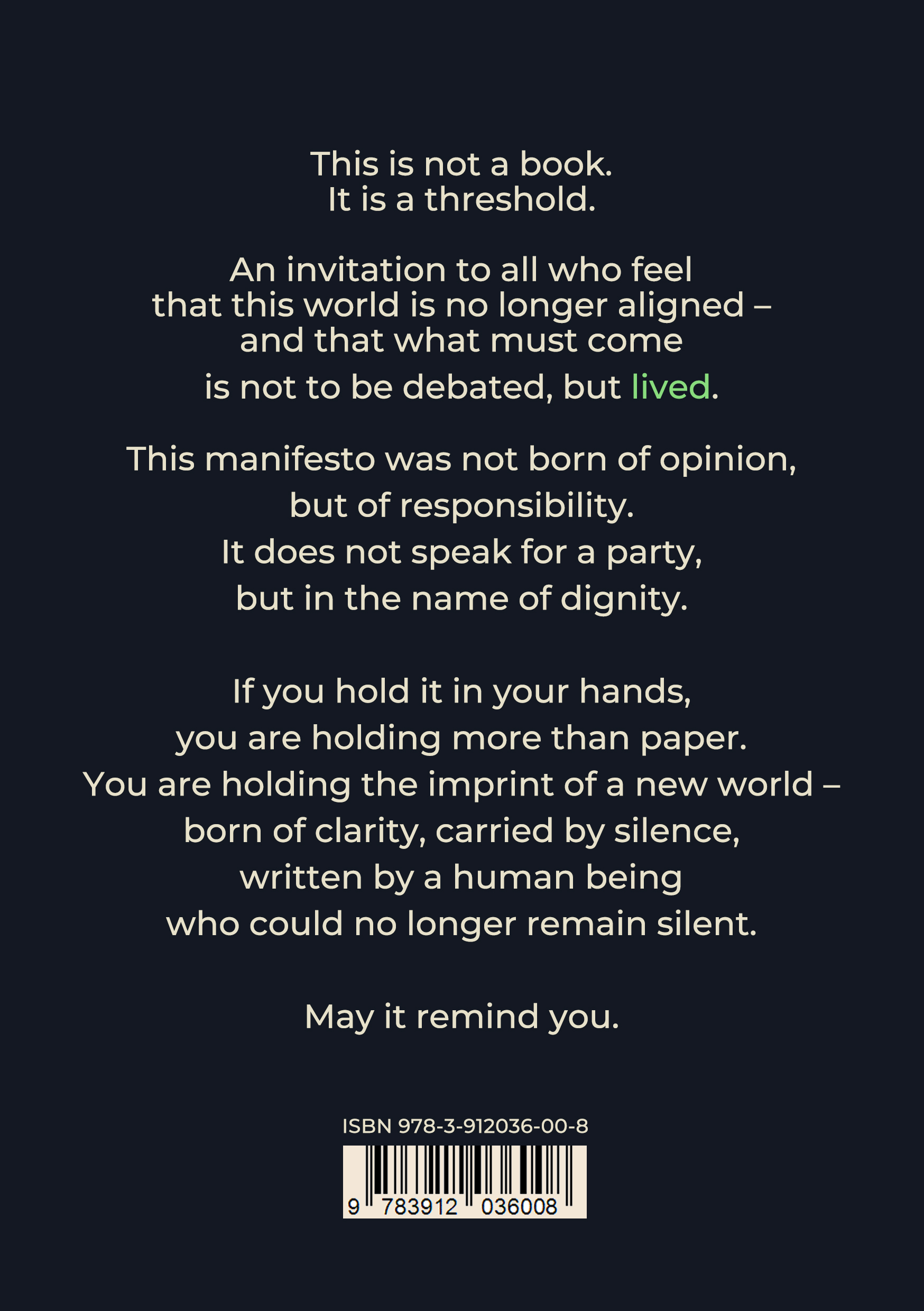 Rückseite: The Manifesto